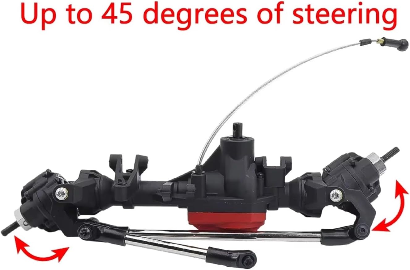 RC Upgrade Accessories for TRX-4 6WD for 1:10 RC Crawler Upgrade Complete Front Middle Rear Differential Portal Axle with T-Lock High Ground Clearance(Front Rear axle 6WD)