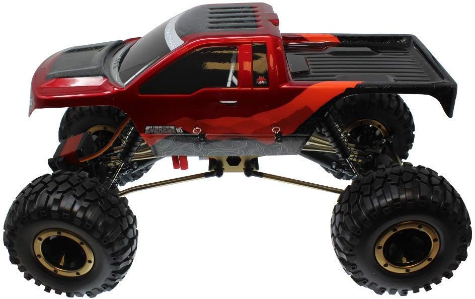 Redcat Racing Everest 10 1/10 Scale Electric RC Rock Crawler, 4WD Shaft Driven RC Truck with Waterproof Electronics, Aluminum Chassis, Beadlock Tires, 2.4GHz RTR with Battery & Charger- Red and Black
