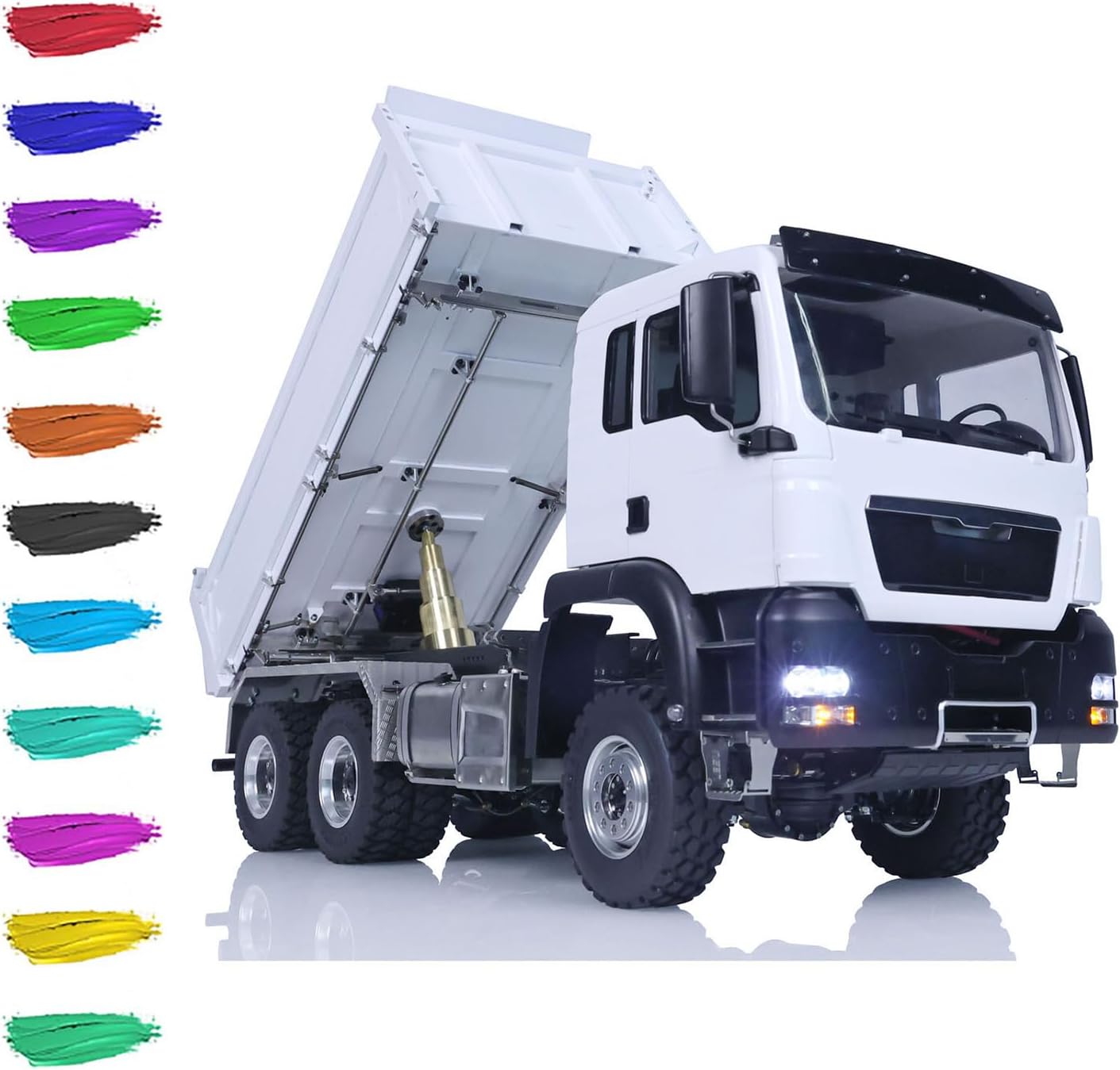 LESU Metal 1/14 RC Hydraulic Dumper Truck 3-Speed Transmission Differential Lock Three-Way Dumping PNP Remote Control Tipper Car Hobby Model