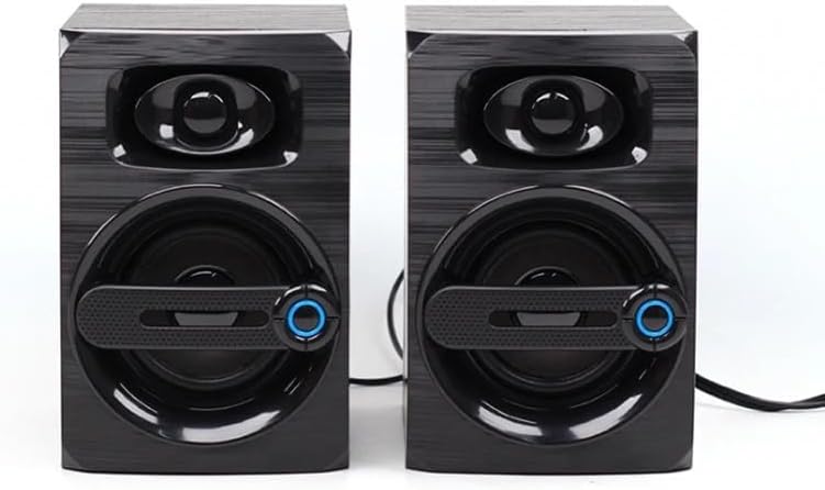 Portable Mini Wooden 2.0 Multimedia Computer Speaker Wired Stereo Music Player PC Subwoofer(D)