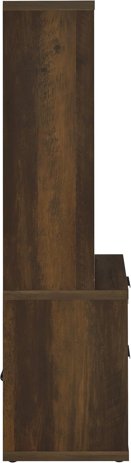 Coaster Home Furnishings Westpark 3-Shelf Bookcase USB and Lockable Drawer Dark Pine