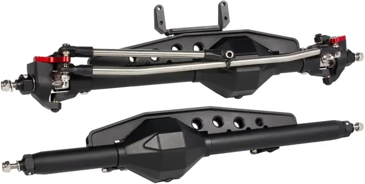 for Axial for Wraith 90018 RR10 Bomber SMT10 for Capra 1.9UTB for Rock for Racer 1/10 Aluminum Diamond Axle Set RC Crawler Roll Cage for Chassis DIY RC Car Parts(Black,Front Rear Axle)