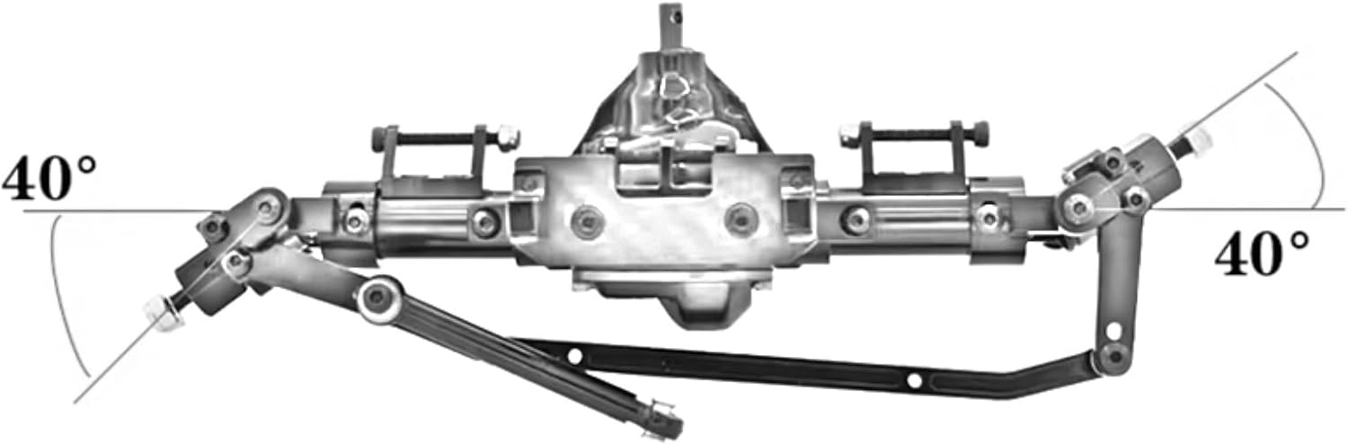 Rc Front Rear Axle for Axial for SCX10 D90 1/10 RC for Rock Crawler Car Upgrade Parts Metal Front Middle Rear Axle with Servo Base(Black,1Set)