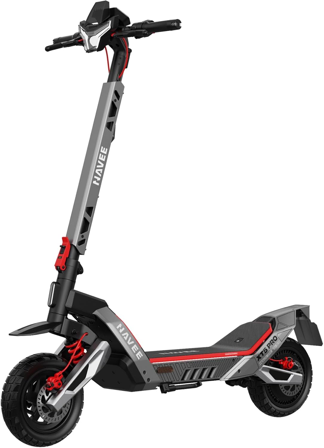 NAVEE XT5 Pro Electric Scooter, 31 mph Top Speed, 46.6 Miles Max Range, 2200W Peak Motor, Dual Damping Arm Suspension & Disc Brake, Fast Charging Scooter for Adults Teens, 12