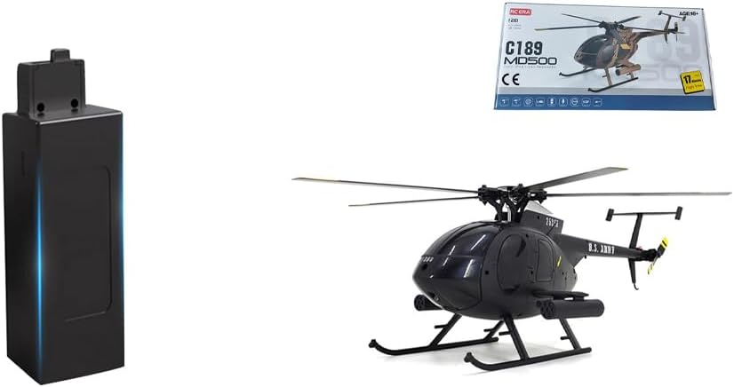RC Helicopter for Adults, 6-Channel Single-Rotor Variable Pitch RC Helicopter with Dual Brushless Motors & 6-Axis Gyro, Stable Hobby RC Helicopter with Altitude Hold, Model C189 MD500