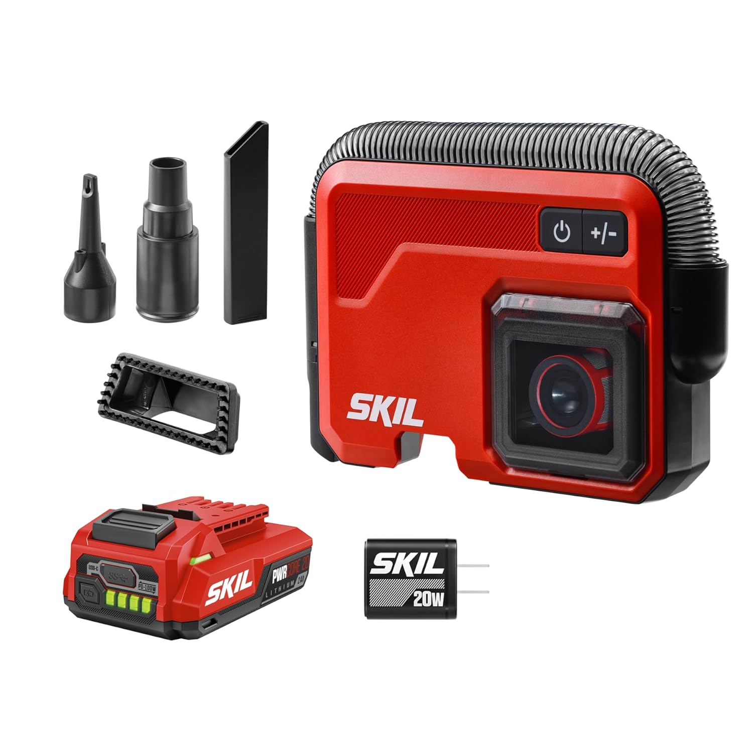 SKIL Brushless Slim Vacuum 20V Kit Including 2.0Ah Battery and USB-C Charger-VA1200D-10