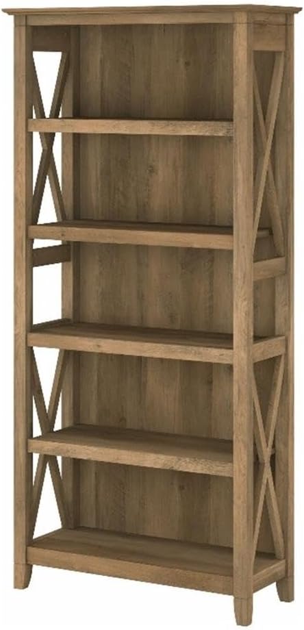 Pemberly Row Tall 5 Shelf Bookcase in Reclaimed Pine - Engineered Wood
