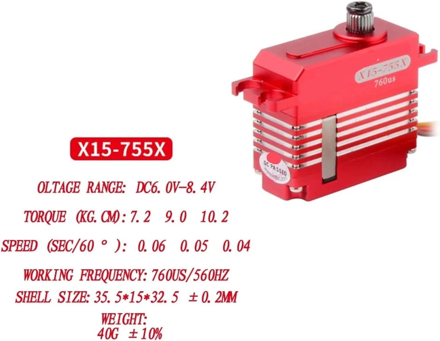 X15-755X X15-1208 X15-908 X12-508 Slant Plate servo Tail Lock servo(X15-755X)
