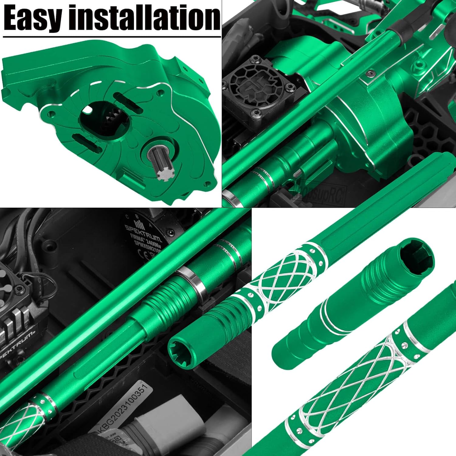 Upgrade Parts for 1/10 Kraton Outcast 4X4 4S V2 BLX,RC Shocks&Arms&Caster Blocks hubs&25T Servo Saver&Steering Bellcranks&CVD&57T Spur Gear &Gearbox&Center Driveshafts&Links,Green