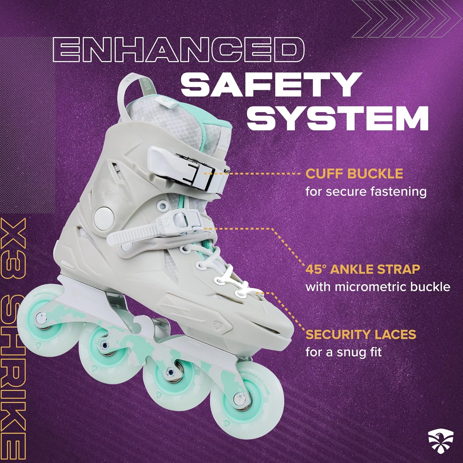 Flying Eagle X3 Shrike Freeskates - Aggressive Inline Skates for Men & Women, Adult Roller Skates Inline, Roller Skate, Skating Shoes for Outdoor, Rollerskates Adult
