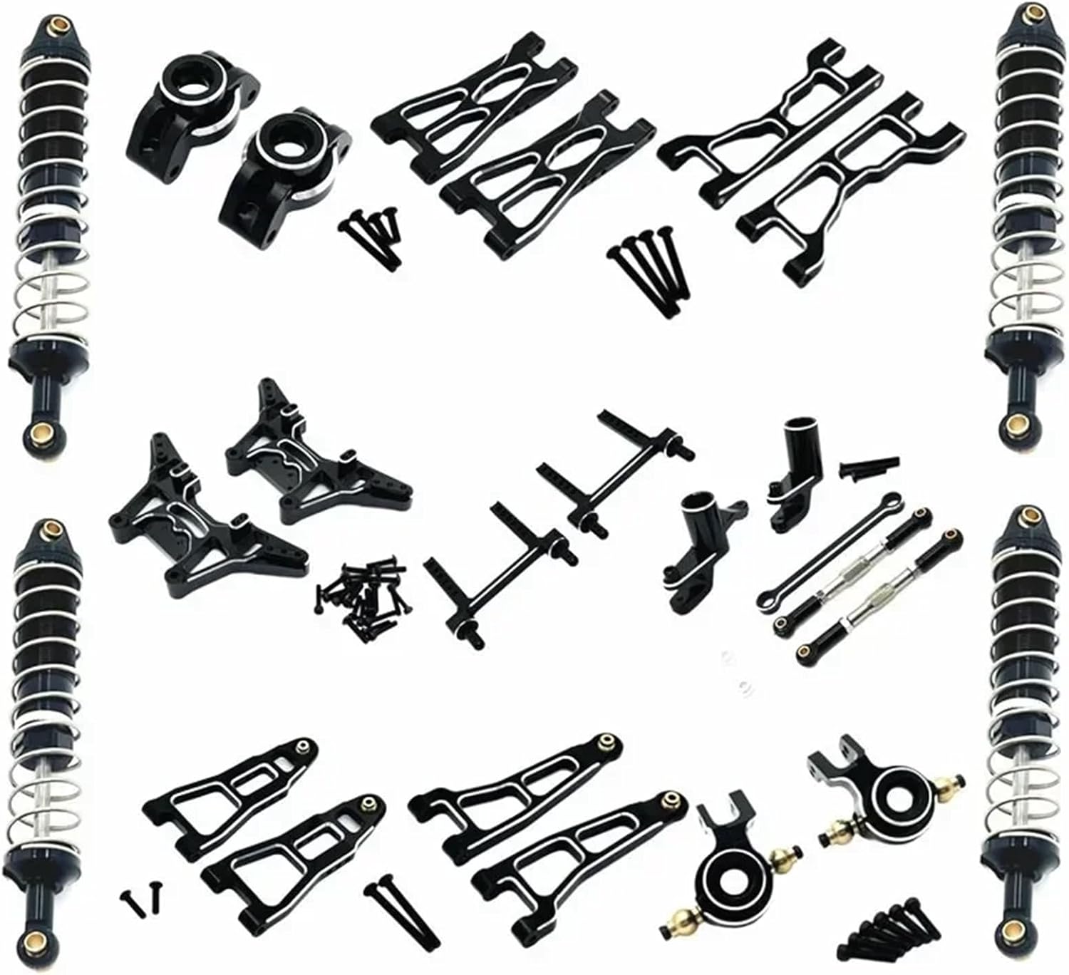 For UD1201 UD1202 UD-12PRO 1/12 Absorber Suspension Arm Shock Tower Link Kit RC Car Upgrade Parts Accessories Models(Black)
