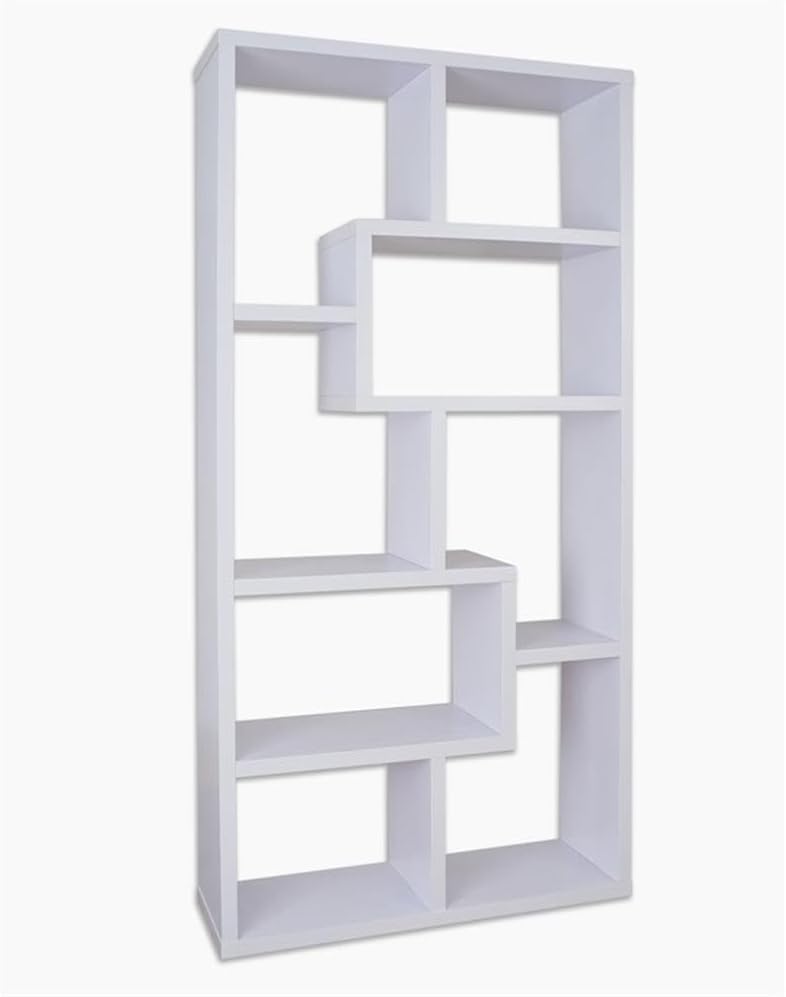 Furniture of America Adeo Contemporary Wood 10-Shelf Bookcase in White