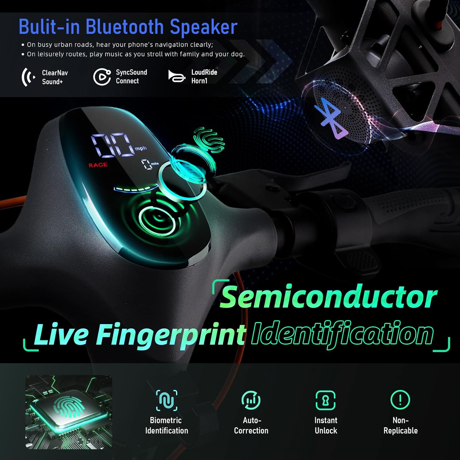 Electric Scooter, Up to 25/31MPH, 25-50 Miles Long Range, 1000W/1200W/1600W*2 Off Road Motor, Dual Disc Brakes with EABS, Damping Adjustable Full Suspensions Adults E-Scooter with APP