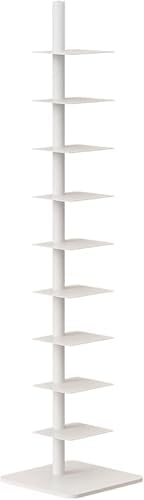 Transform Your Space with Our 9-Tier Metal Spine Bookshelf - 360° Rotatable Heavy-Duty Bookcase for Corners | Perfect Space-Saving Vertical Tower for Home Office & Ideal Apartments (White)