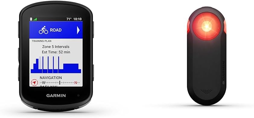 Garmin Edge 540, Compact GPS Cycling Computer with Button Controls, Targeted Adaptive Coaching, Advanced Navigation and Garmin Varia RTL515 Radar Tail Light (010-02376-00)