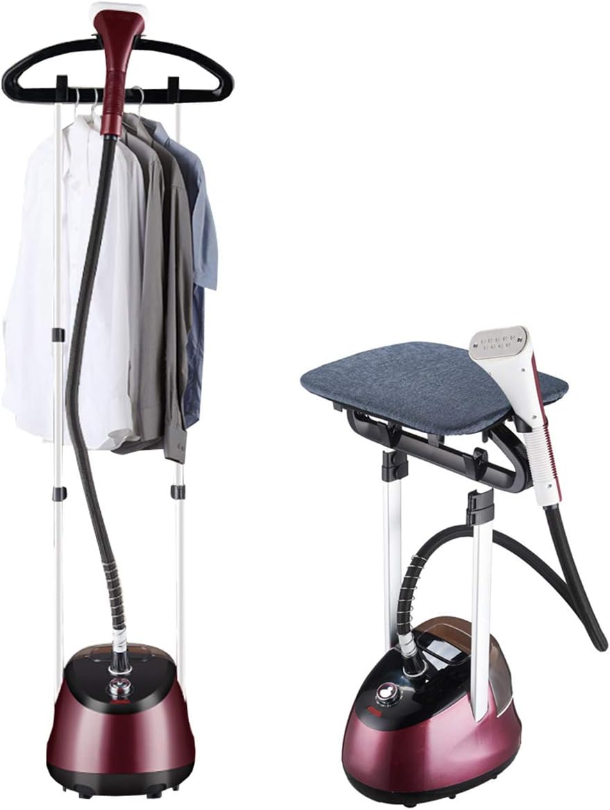Clothes Upright Garment Steamer for Clothes with Stand, Professional Standing Heavy Duty Hanging Fabric Vertical/Handheld Steamers, 2.2L Water Tank, Suitable for all Fabrics,Red-2000W (Red 2000W)
