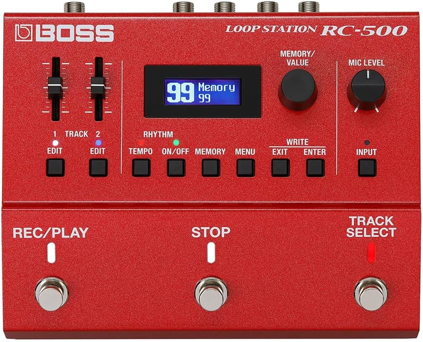 Boss RC-500 Loop Station Bundle with Gearlux Instrument Cable, Patch Cable, and Picks