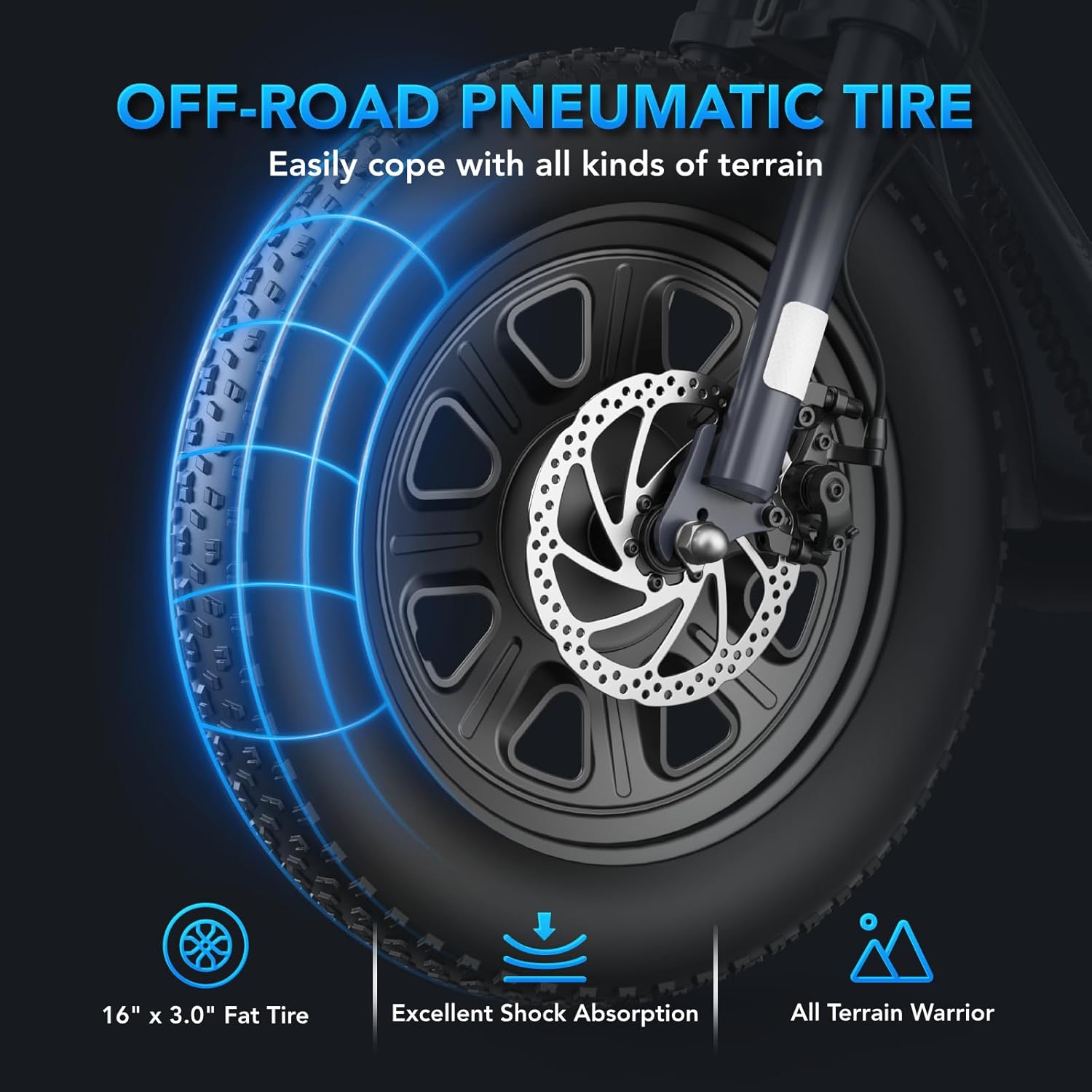 Caroma Peak 1200W Electric Scooter with Seat, 16