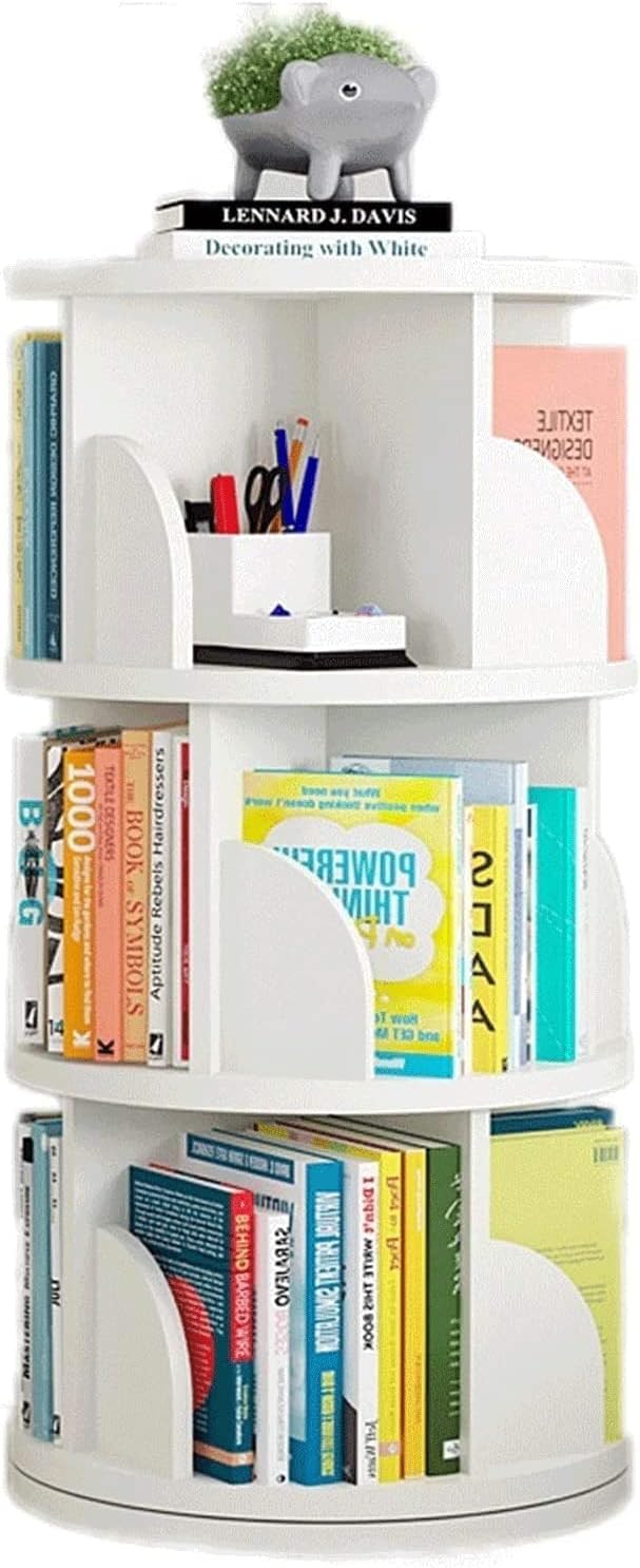 PAASHE 360° Rotation Bookshelf Student Study Bedroom Bookcase Children Storage Painting Bookshelves Multi-Layer Rack Bookcase