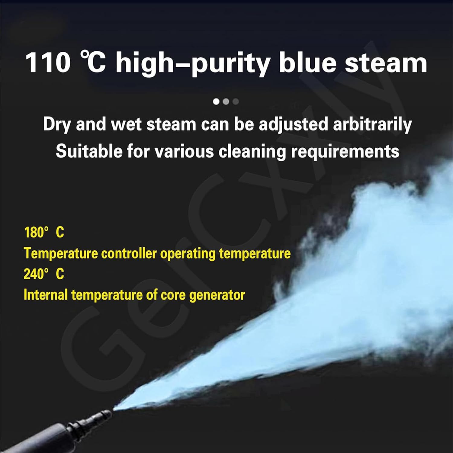 High-Temperature Steam Cleaner,Rapid Heating,Continuous High-Pressure Cleaning,Dry and Wet Steam,Equipped with Safety Protection,Highly Effective Stain Removal,Steam Flow Rate 120 ml/min Blue
