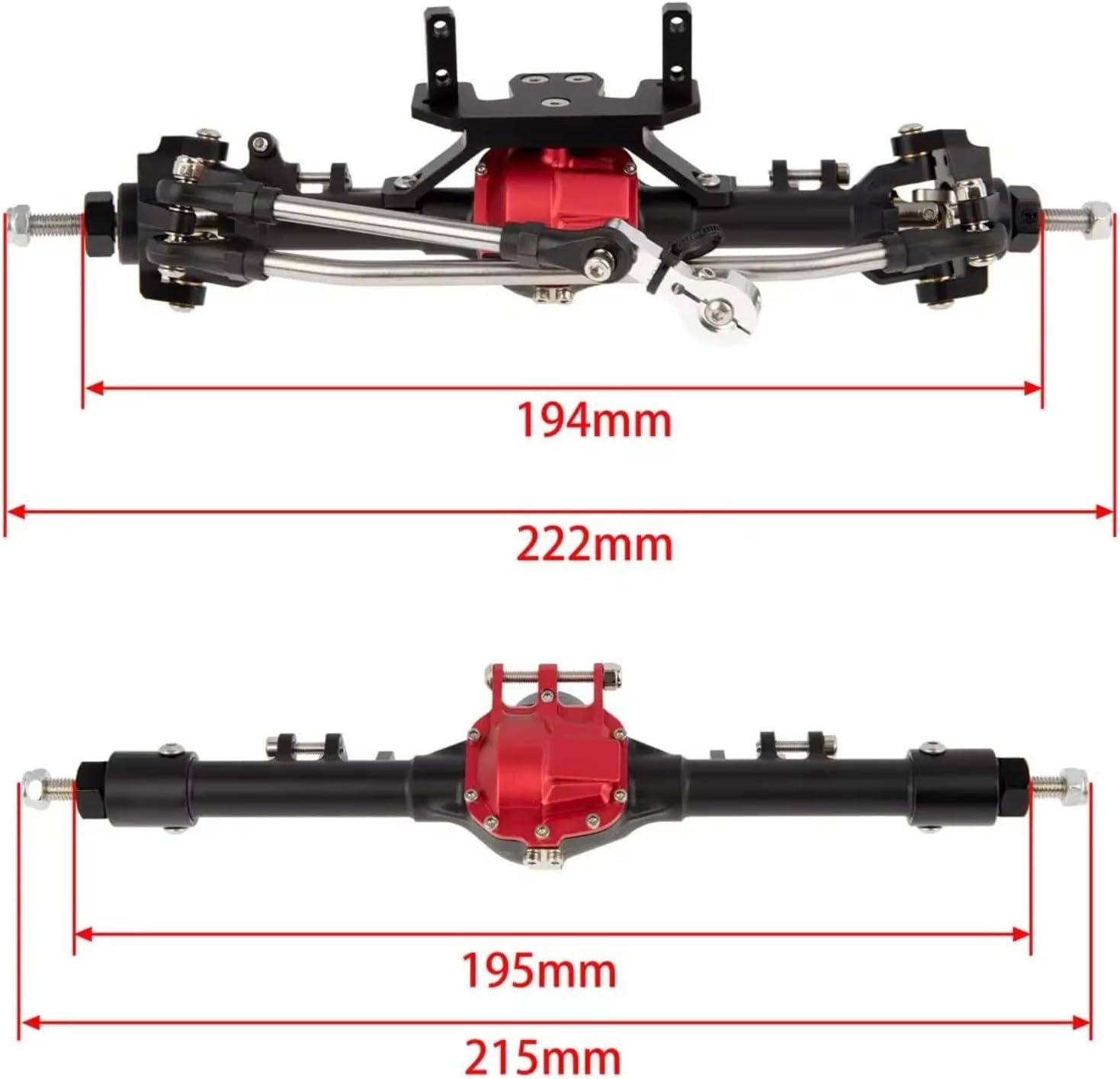 RC Axle Models For Axial For SCX10 II 90046 90047 For RGT 86100 1/10 CNC Aluminum Alloy Front Rear Straight Axle RC Crawler Car Parts(Silver)