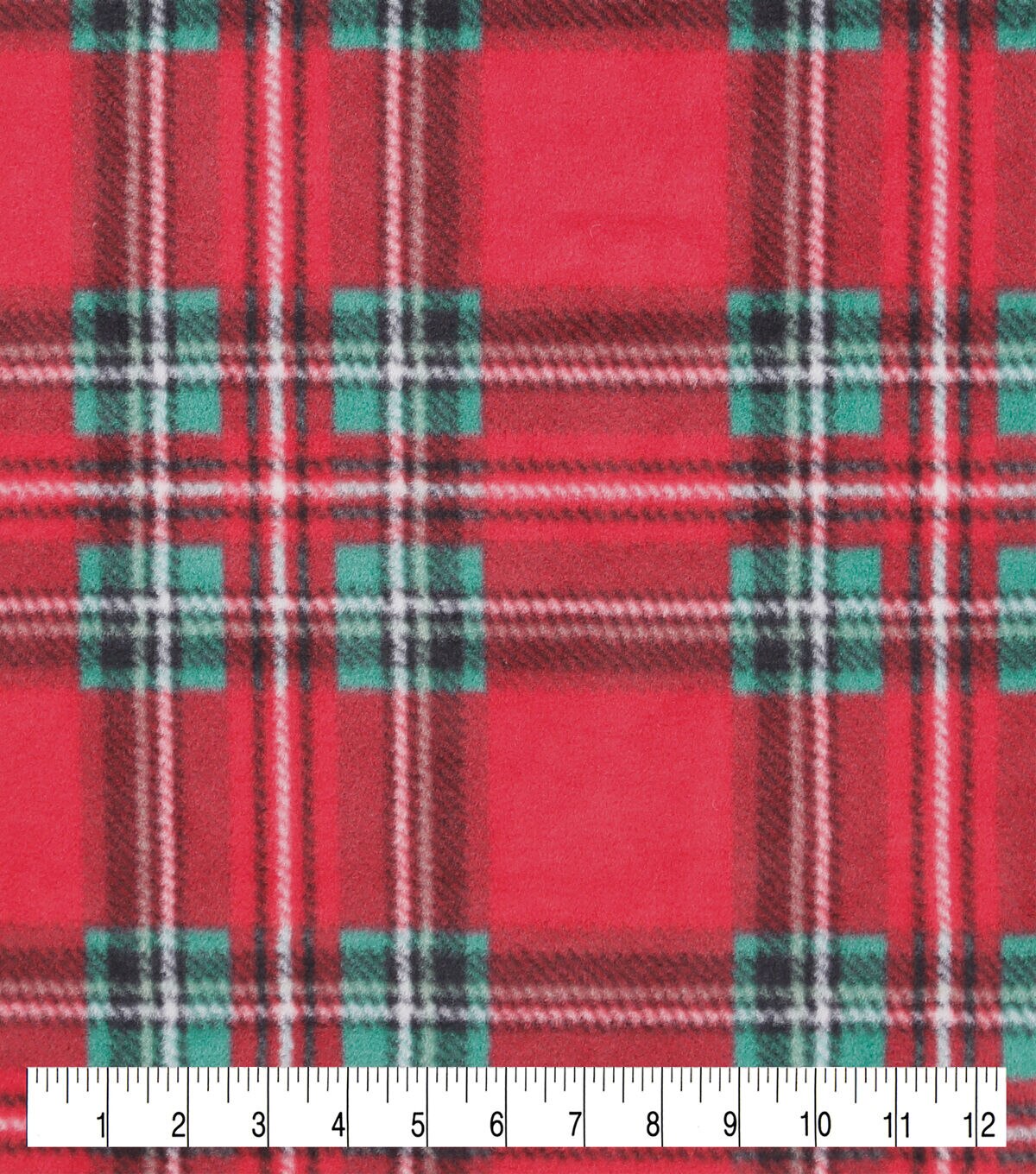 Christmas Red Plaid Anti Pill Fleece Fabric