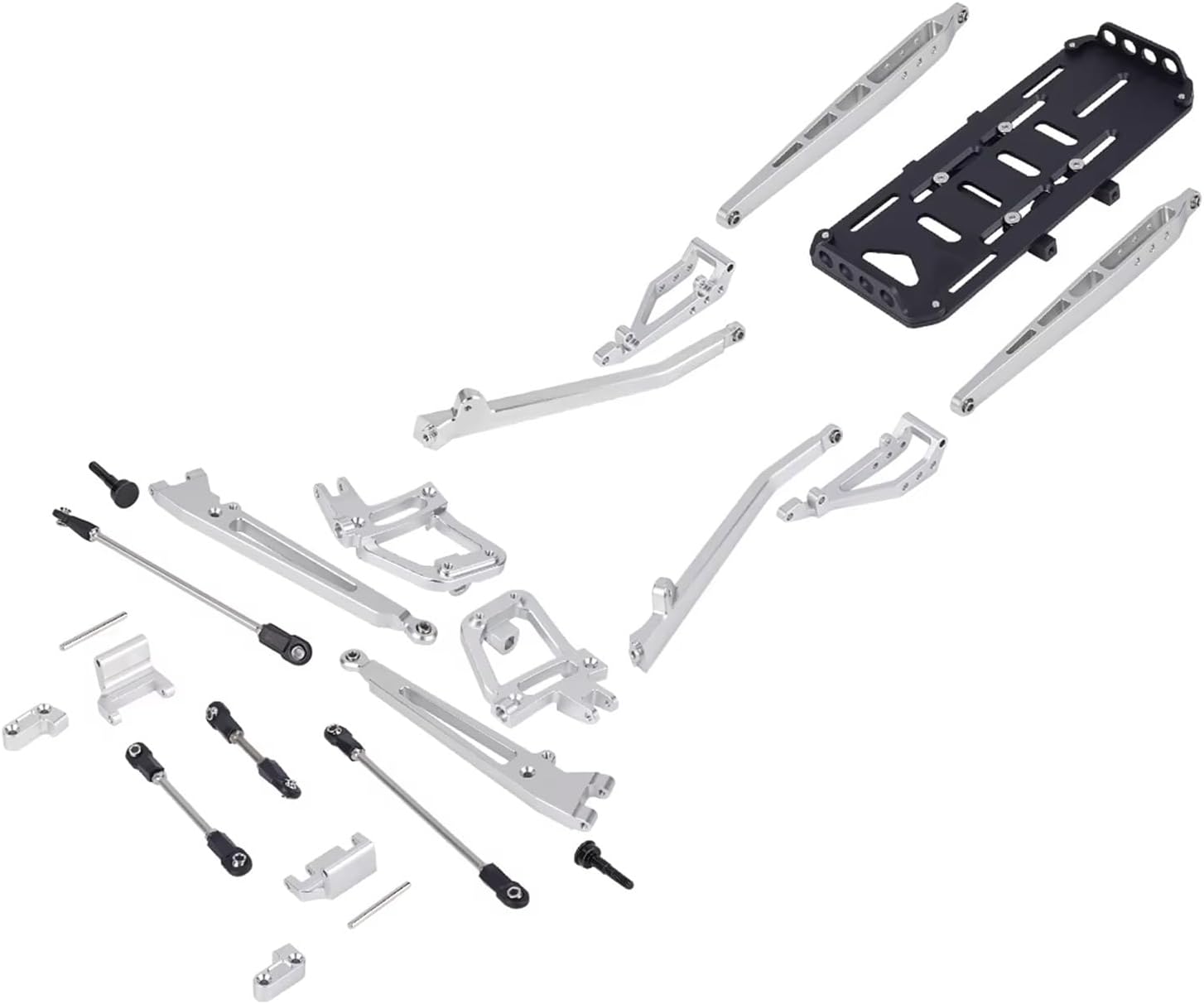 Compatible with Axial for SCX10 I II 90046 90047 2WD Pre-Runner Axle Upgrade Part Aluminum Suspension Conversion Kit for 1/10 RC Crawler RC Accessories(Silver)