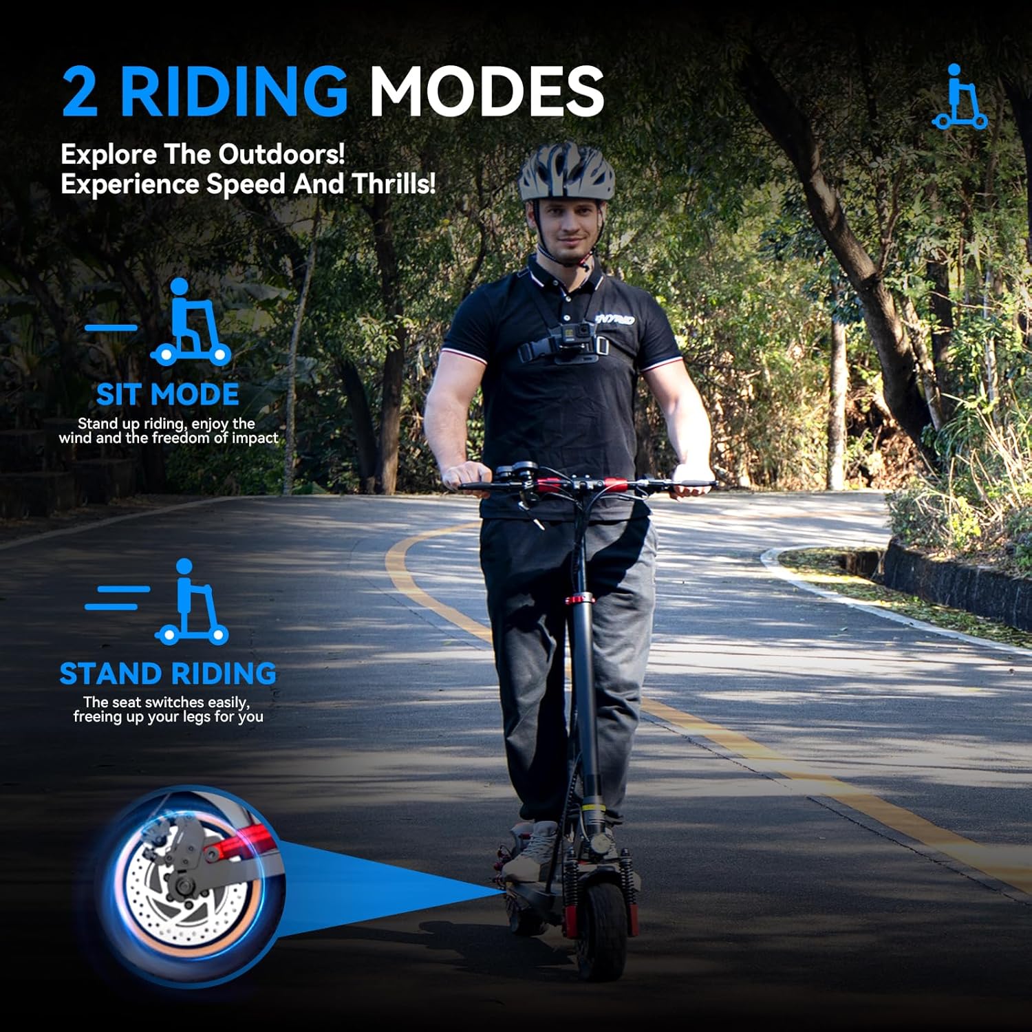 M4 Electric Scooter for Adults with seat 25-30 mph Fast Speed Heavy Duty 300+ lbs 10 inch Off Road Foldable e Scooter Mobility 31-37 Miles Long Range Bike e Scooters for Girls Men Teens