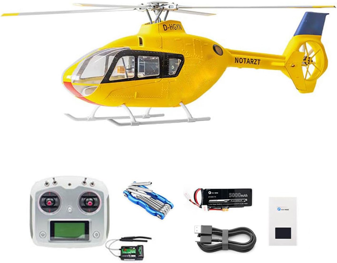 EC 135 6CH Radio Control Helicopter Dual Brushless Motors CNC Metal 4 Blade One Key Return Beidou Positioning RTF Adults Gifts Toy