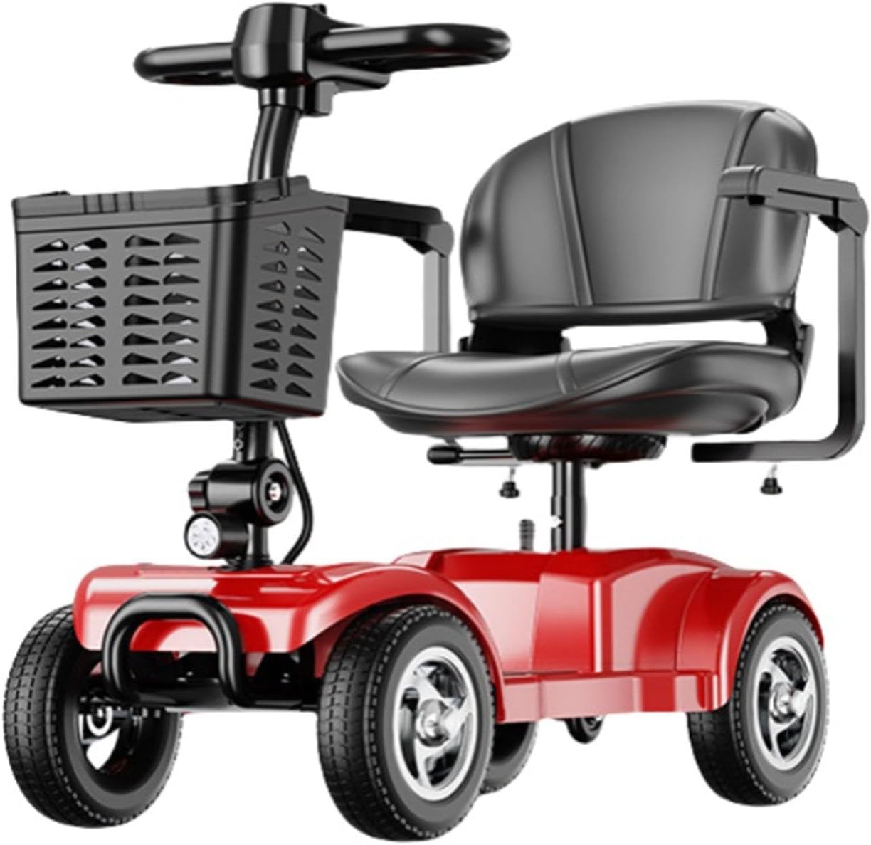 Automatic Folding Mobility,Mobility Scooters for Adults,Portable Long Range Mobility Scooter,Flip Up Arm Rest,Four Wheel Suspension,with Charger and Basket Single Model,40ah