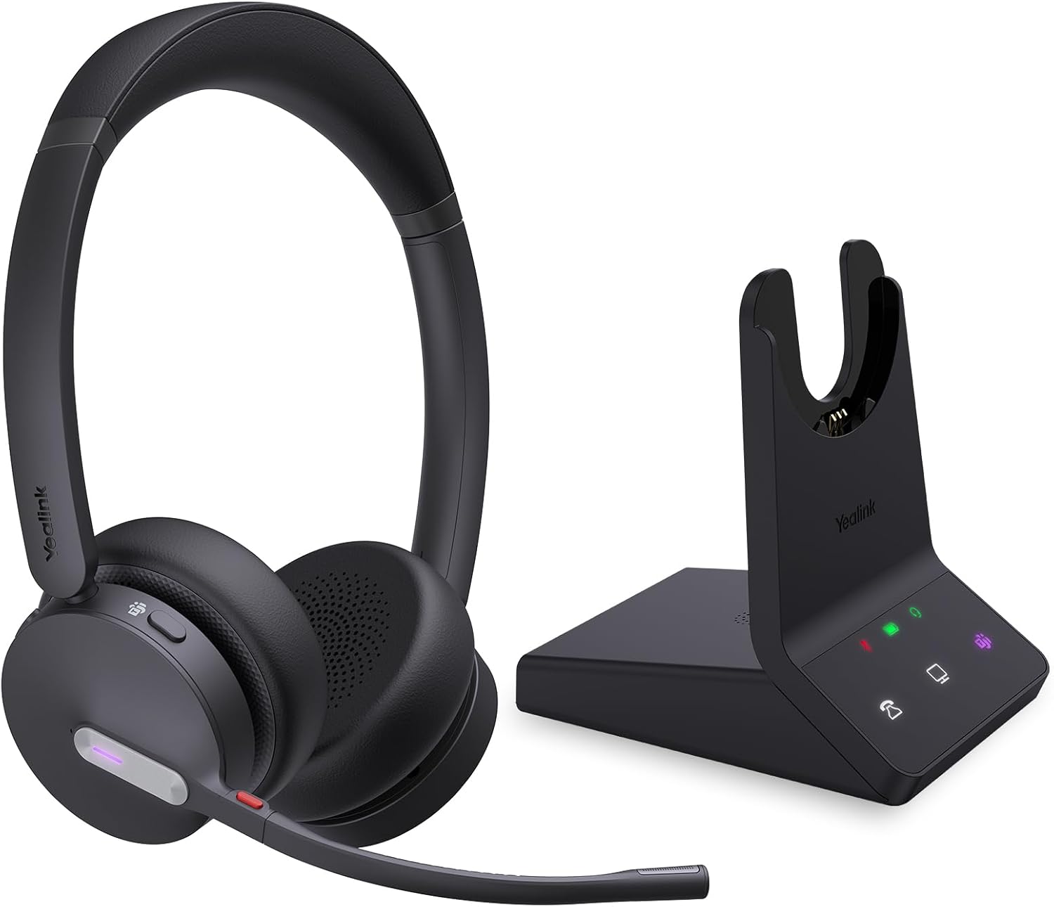 Yealink WH64 Dual Teams DECT & Bluetooth Wireless Headset, 606ft Range, Microsoft Certified, On Ear Work Wired Headphone with 3X Noise Cancelling Mic, 32 Talk Time, Office Desk IP Phone, PC,Computer