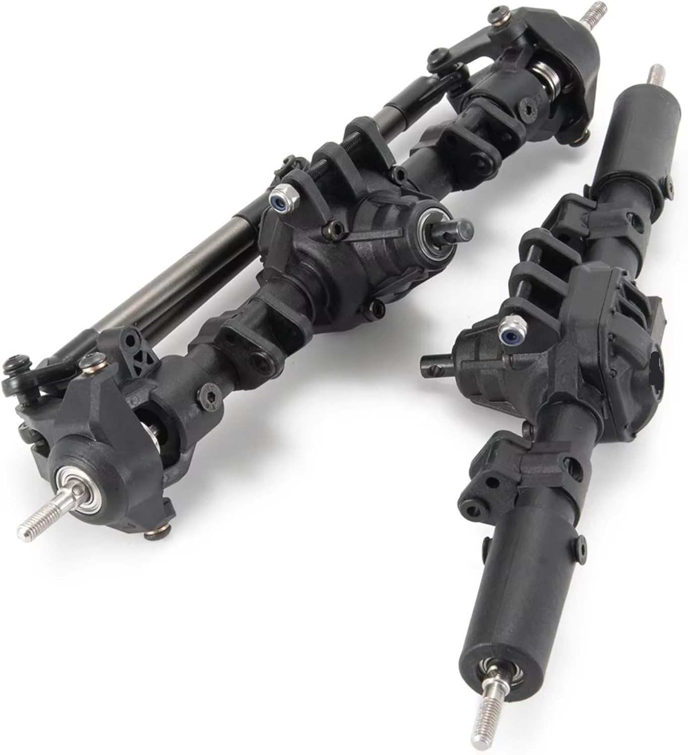 RC Front Rear axle Compatible with Axial for SCX10 II 90027 90028 90046 90047 1/10 RC Crawler Cars Upgrade Parts Complete Front Rear Axle Differential Lock(1set)