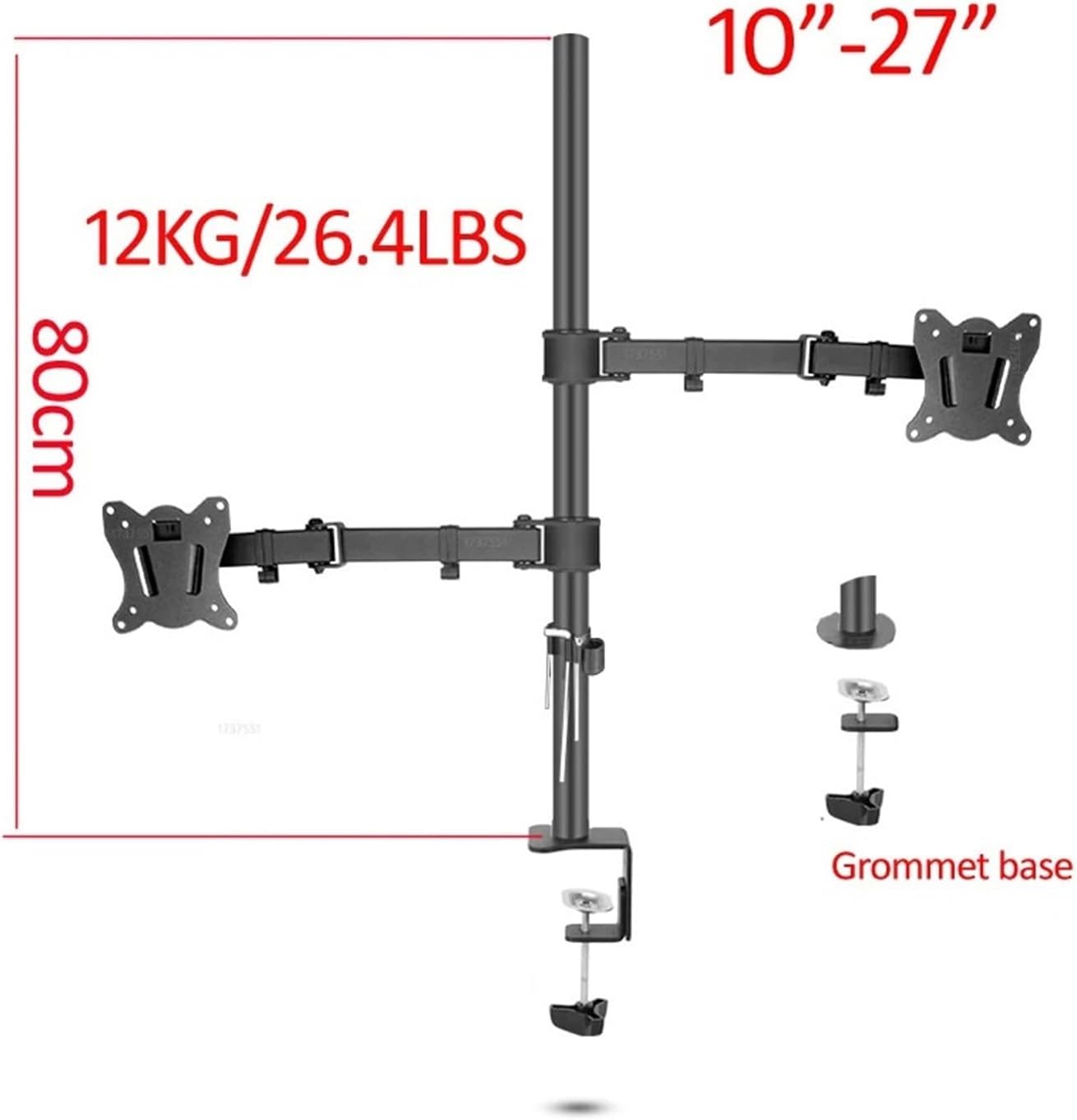 80cm DL-T902-280II Full Motion Dual Monitor Desk Stand 10