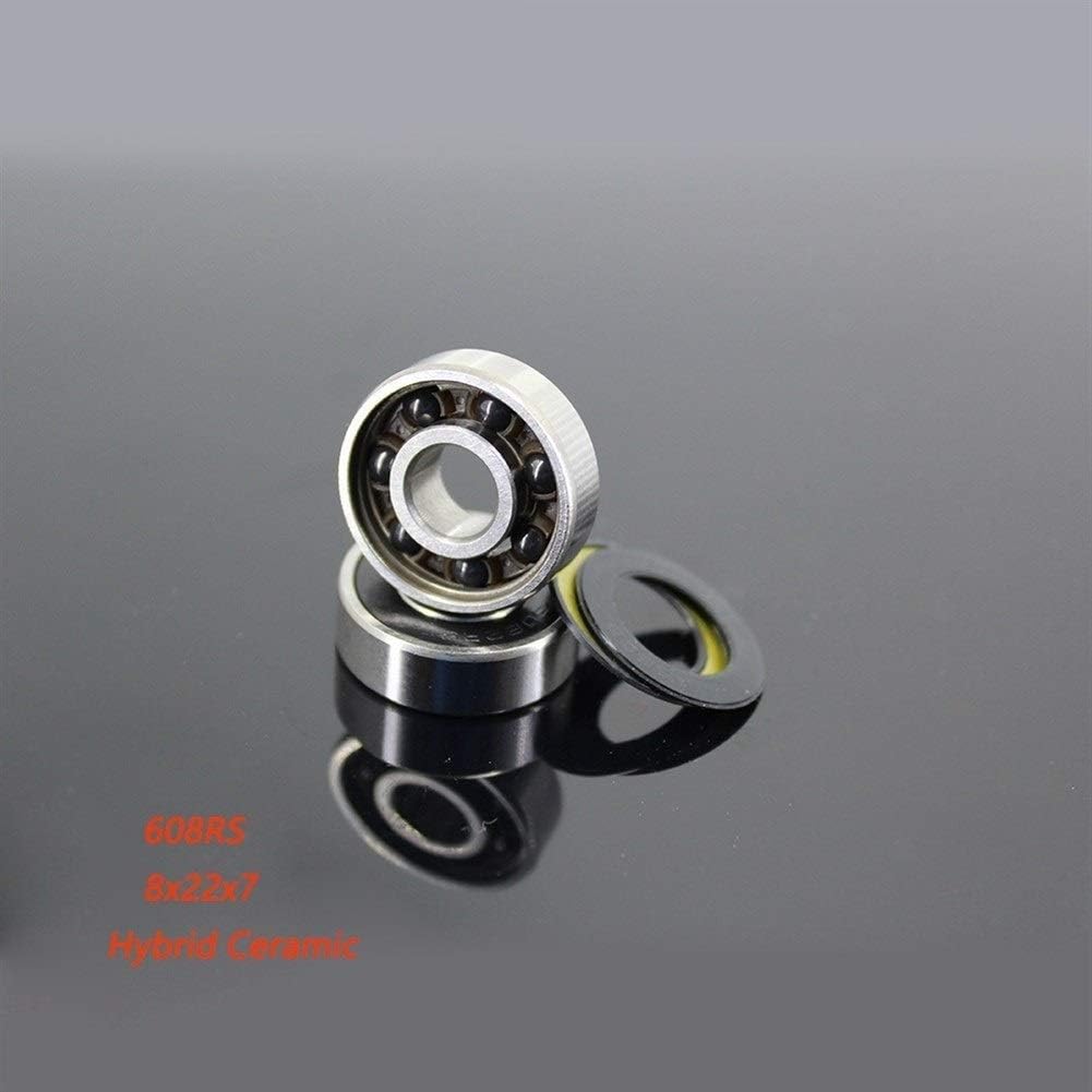 SUOFEILAIMU 8PCS 608-2RS Hybrid Ceramic Bearing ABEC-7 8x22x7mm Skateboard Spinner Ceramic Nitride Ball Bearings 608RS Si3N4