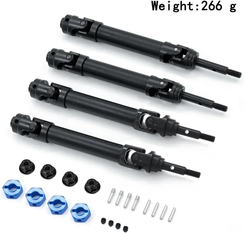 45# Harden Steel Drive Shafts Compatible with 4x4 6851 6852 1/10 Scale RC Car Includes Wheel Hex and M4 Nuts