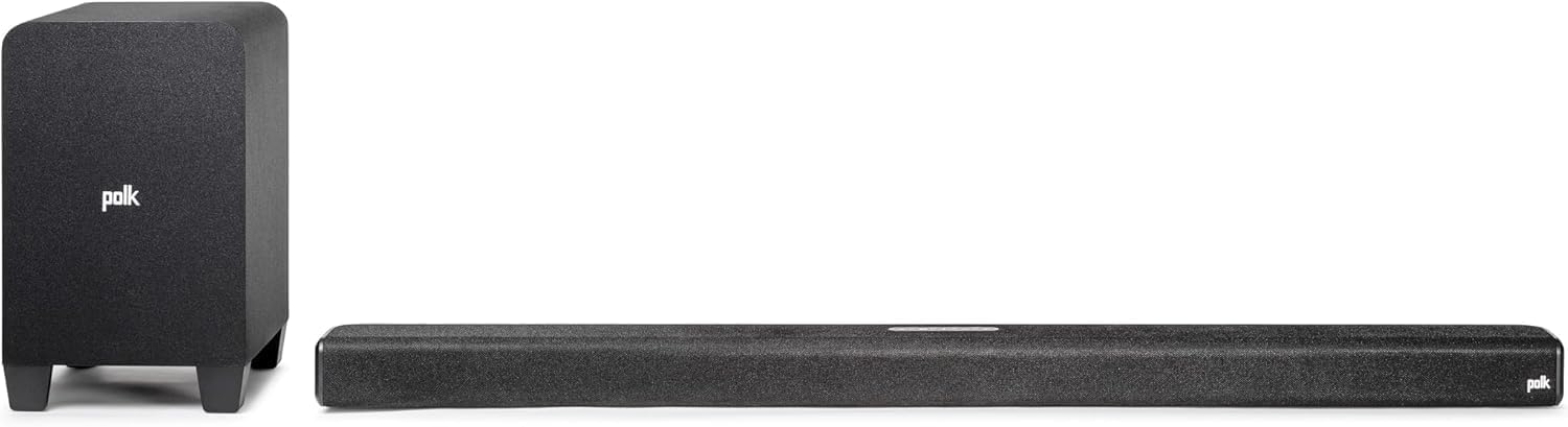 Polk Audio Signa S4 TV Sound Bar with Subwoofer - Dolby Atmos Audio VoiceAdjust & BassAdjust Technology