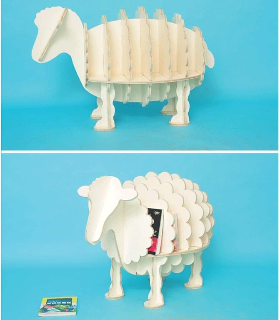 PAASHE Creative Bookshelf Eco-Friendly Solid Wood Multi-Layer Board Bookcase Animal Shape Bookshelves Classic Rack Bookcase