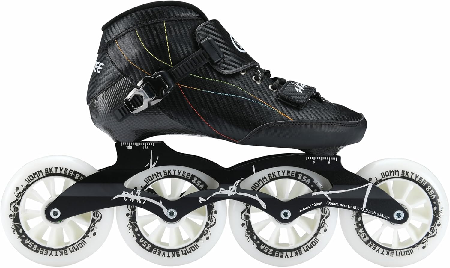 Inline Speed Skates Adult for Women and Mens, Professional Fitness Skating Roller Skates, High Performance Racing Skates, Unisex Black