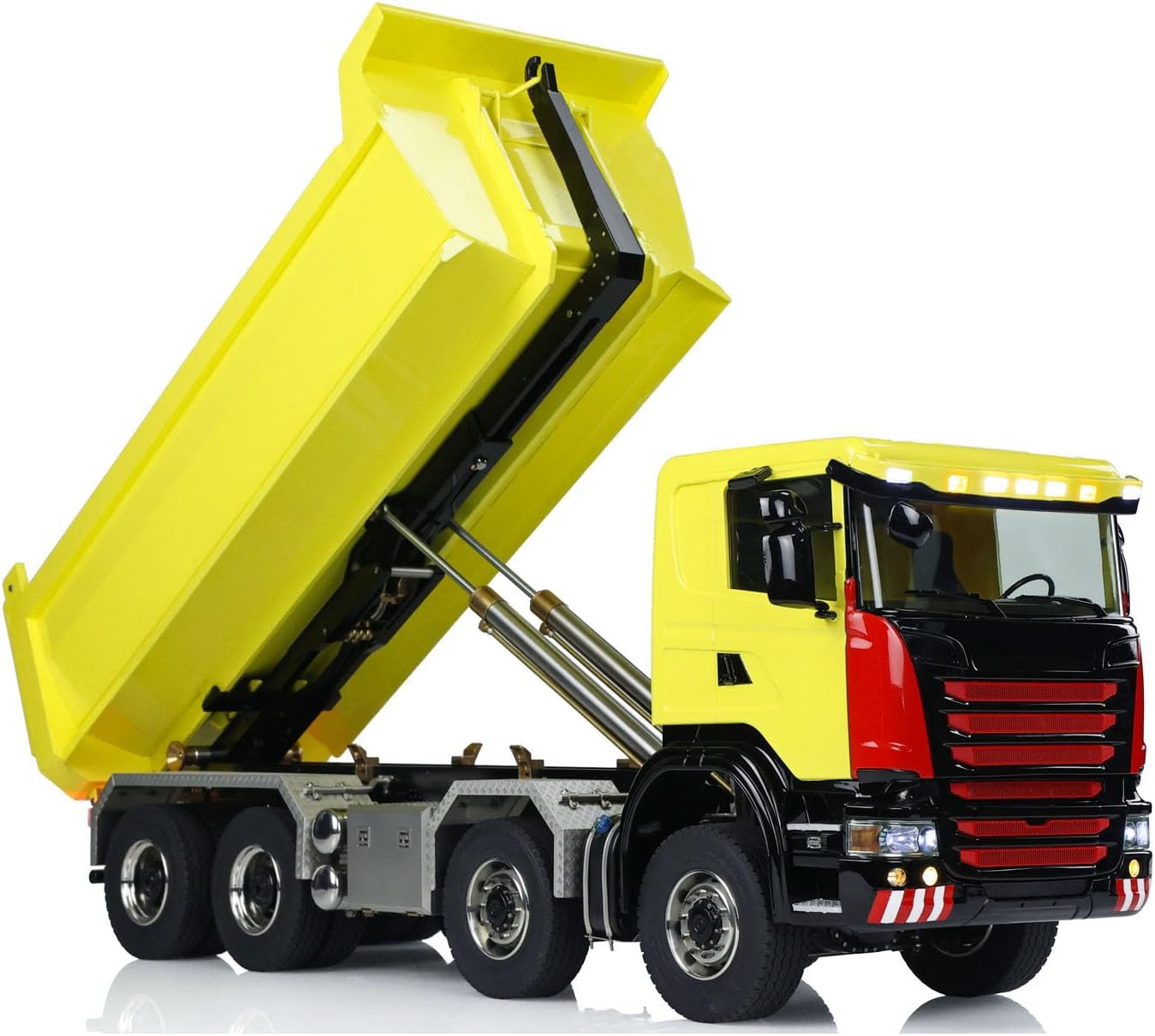 TOUCAN RC HOBBY 1/14 Metal Hydraulic RC Roll Off Dumper Truck 8x8 Differential Lock Axles 3Speed