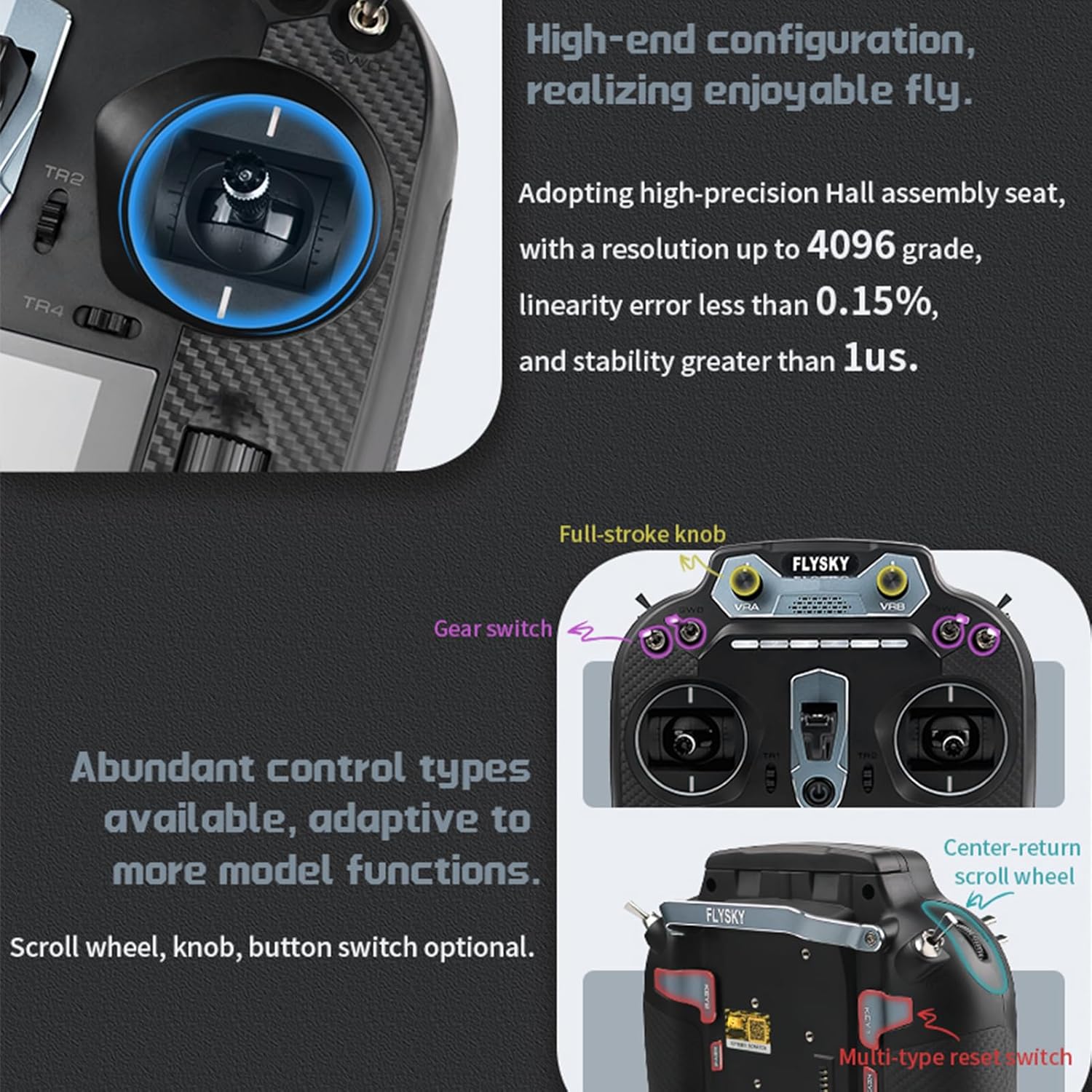 GoolRC Flysky FS-ST16 2.4GHz 16CH Radio Transmitter with FS-SR8 Receiver, 3.5 Inch IPS Screen Dual Antenna Remote Controller with Receiver for RC Car Boat Airplane (Left Hand Throttle)