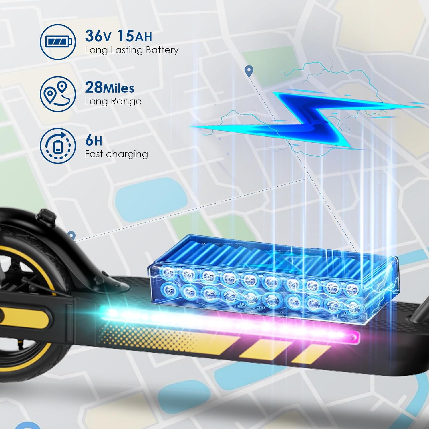 Electric Scooter for Adults,350W/500W/600W Powerful Motor,8.5/10” Tires,Up to 19/25 MPH,15/22/28 Mile Range,Dual Braking System,Foldable Lightweight EScooter for Young,Max Load 265 LBS,APP Control