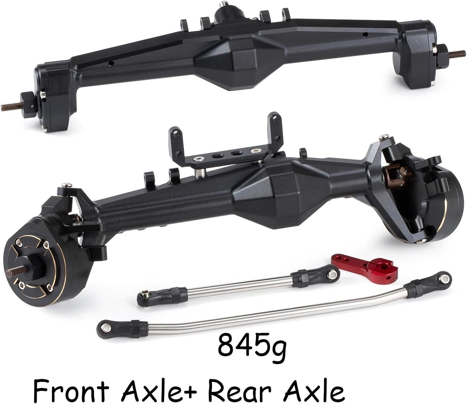 RC Parts for Axial for Capra 1.9 for UTB AXI03004 for Buggy 4WS 1/10 RC Front Rear Axle Set Upgrade Parts Aluminum F9 Portal Axle Upgrades Parts(Black,1Set)
