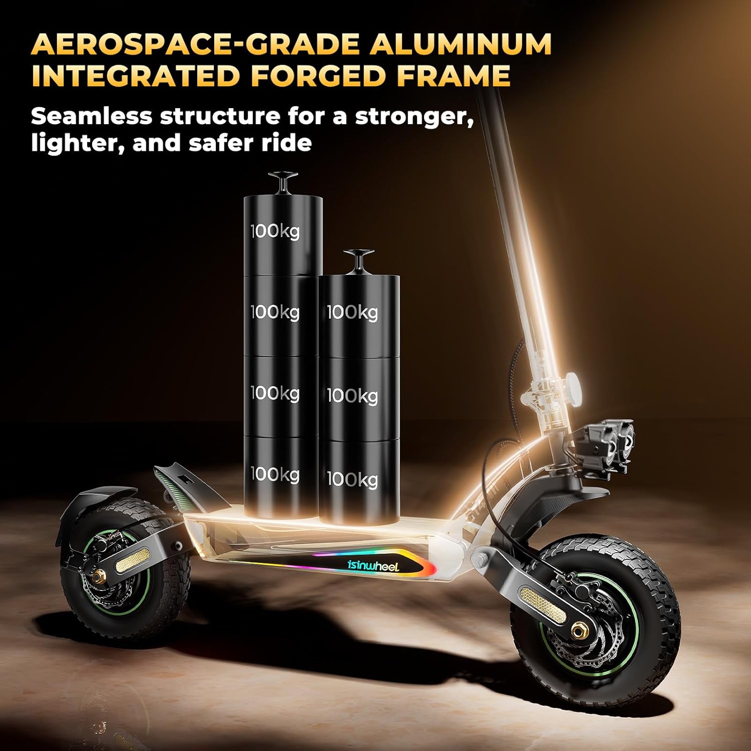 isinwheel GT1/GT2 Electric Scooter Adults, 28 MPH Top Speed, 28/37Miles Range, 800/1000W Motor, 330LBS Load, Off-Road Scooter for Adults with Turn Signal (2025 Upgraded Version)