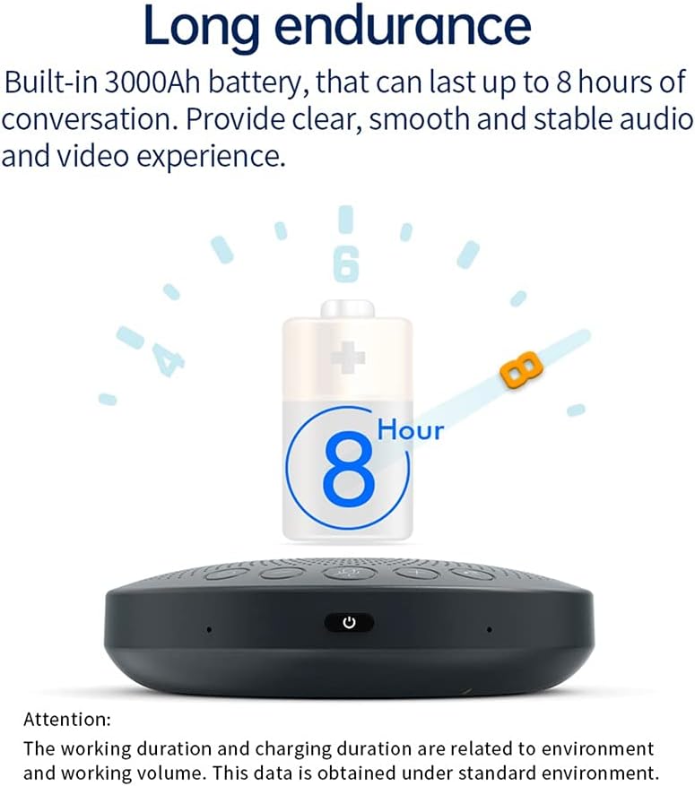 Speakerphone Conference Microphone Omnidirectional Computer Mic 360° Voice Pickup Touch-Sensor Buttons with Mute Key