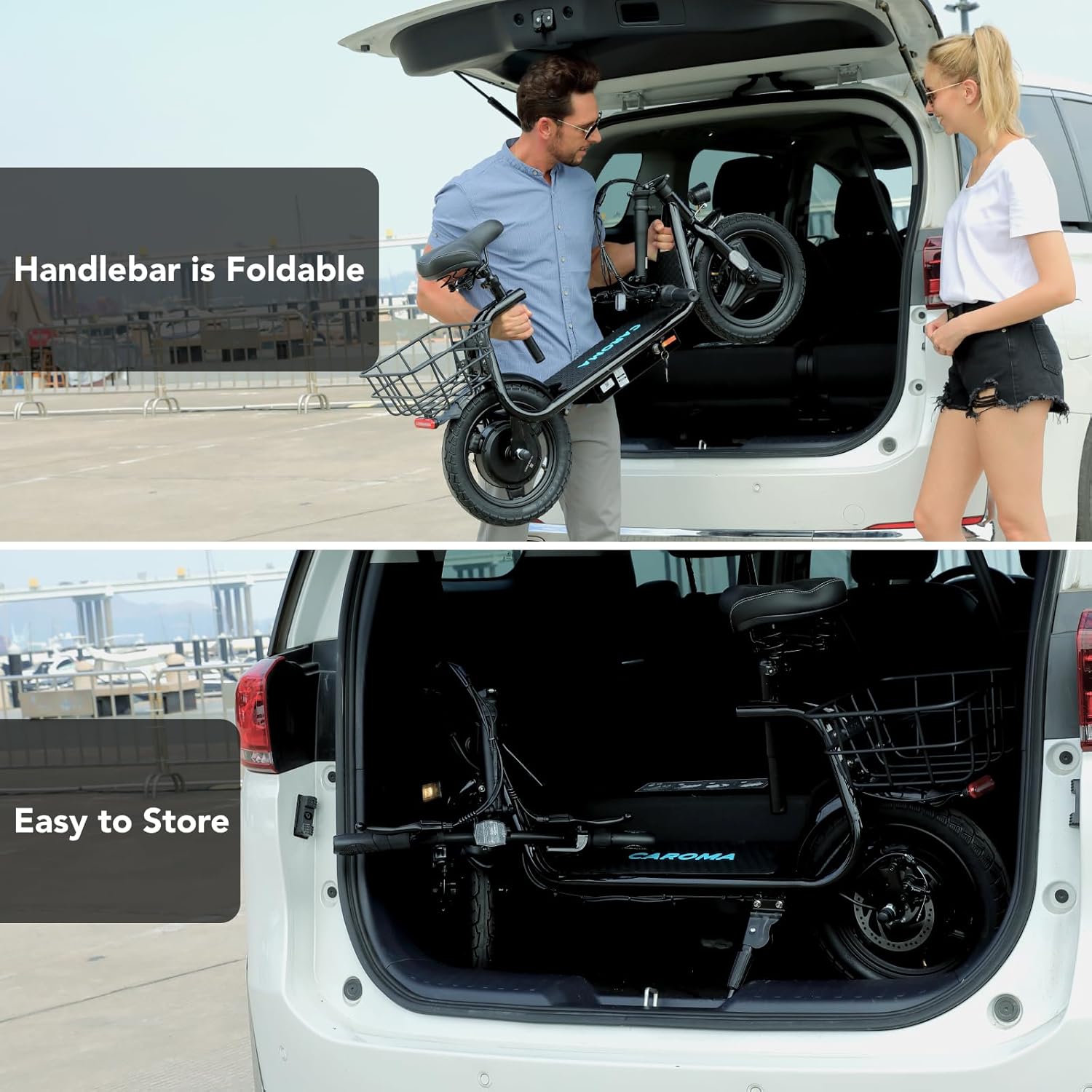 Caroma Electric Scooter with Seat for Adults, Max 30Miles Ranges&20Mph, 500/800/1200W Motor, 14/20