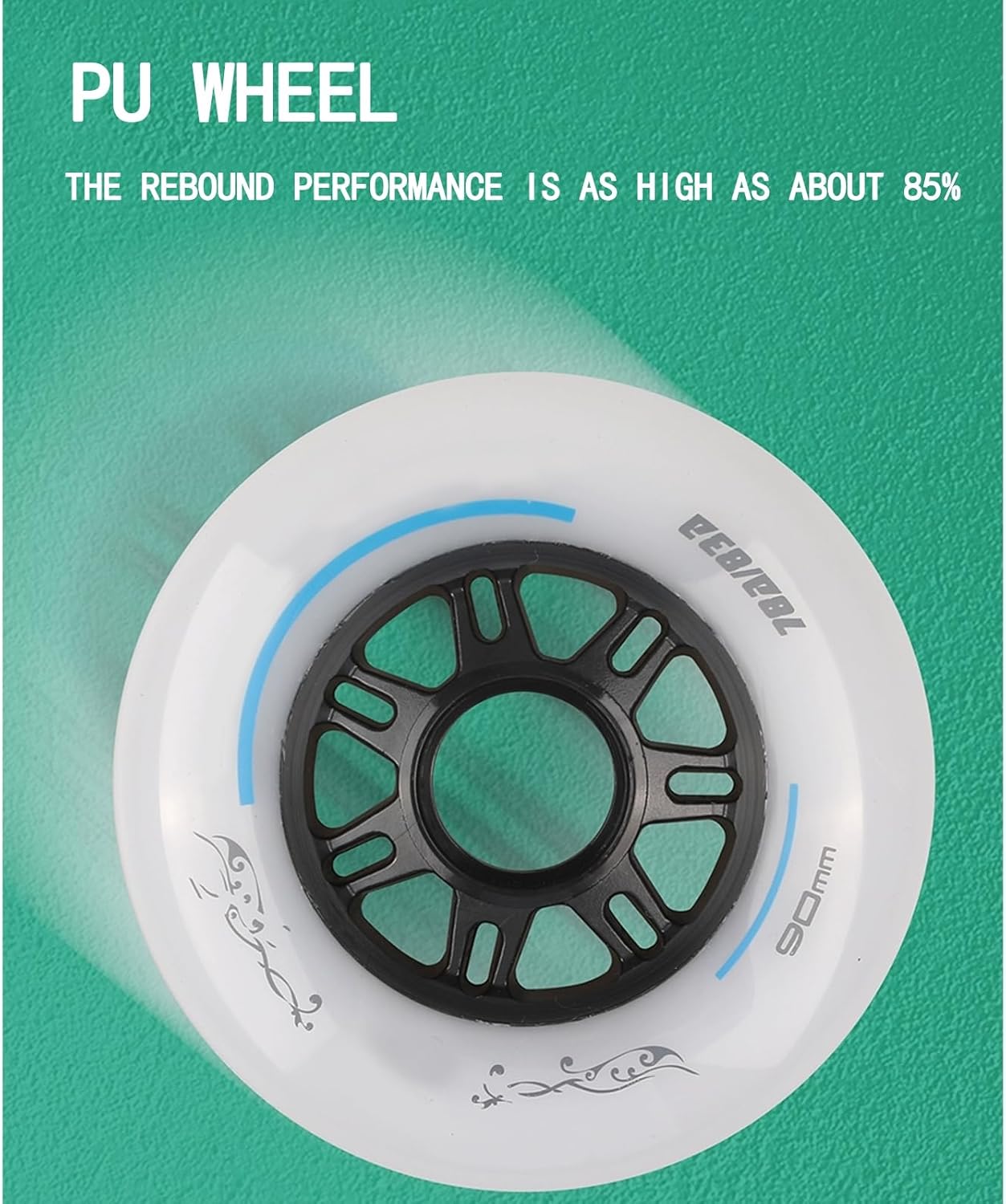 Inline Skate Wheels for Outdoor Indoor Double-Hardness 83A Professional Speed Skating Inline Skate Replacement Wheel 80mm 90mm 100mm 6-Pack White