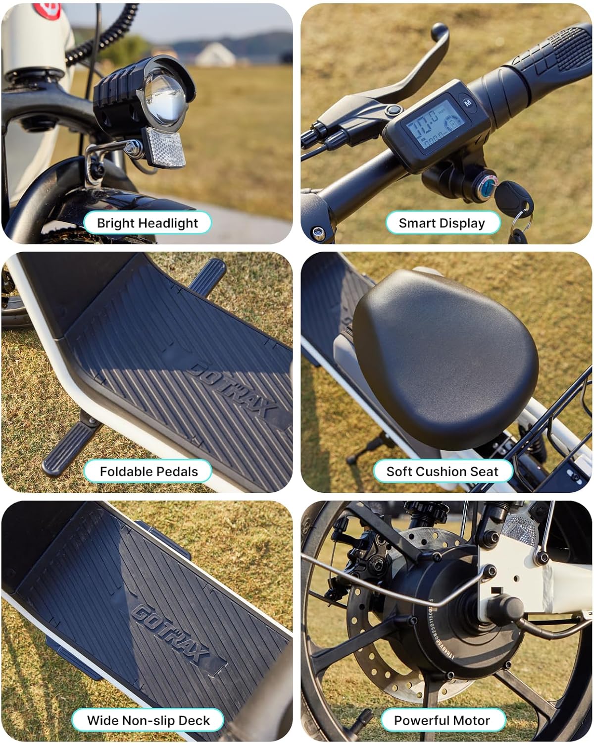 Gotrax Adult Electric Scooter with Seat, Max 19-25miles Range, 15.5-20mph Power by 350W-500W Motor, All-Terrain Tire & Wider Deck & Soft Cushioning Seat with Carry Basket