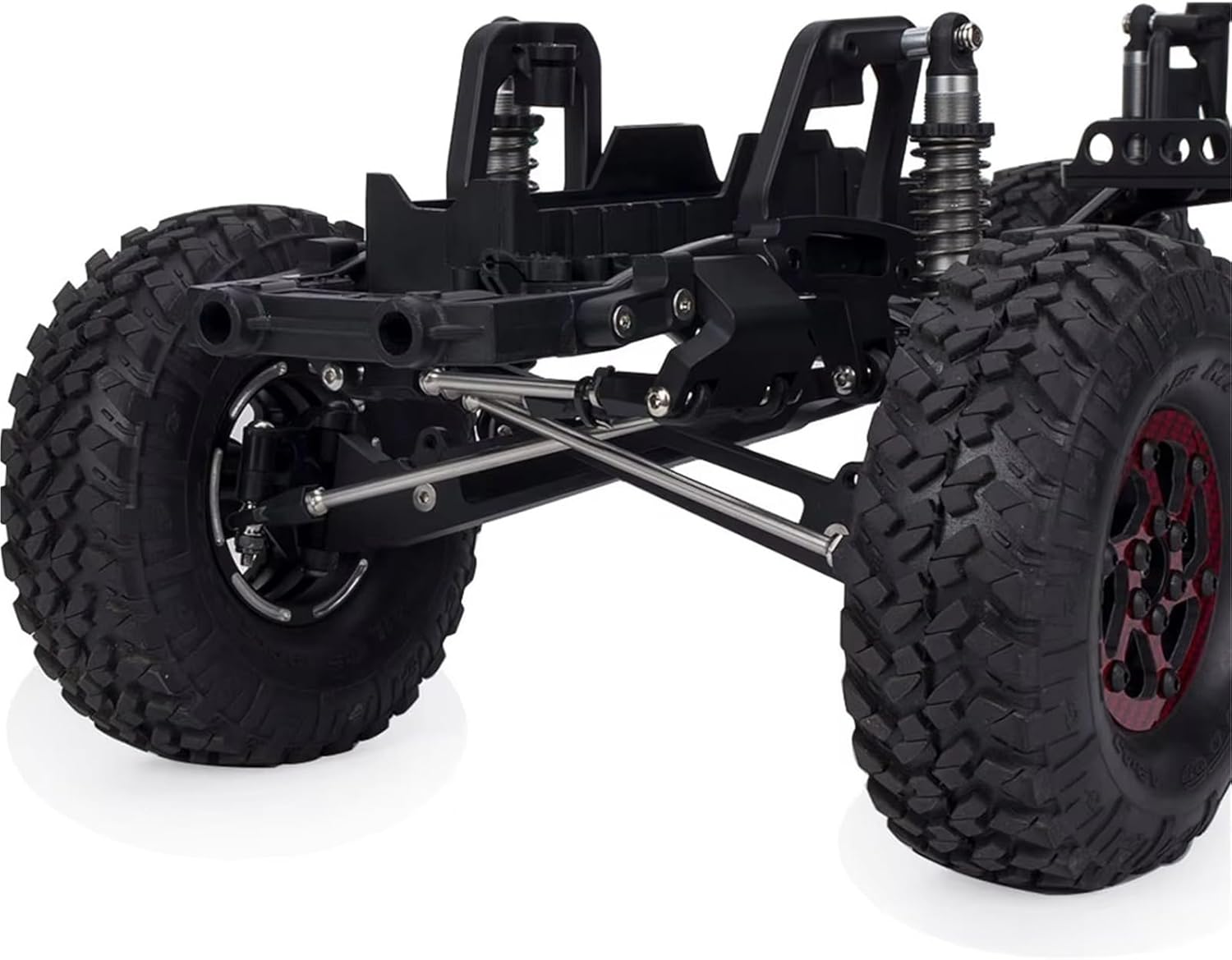 RC Car Upgrade Parts Compatible with Axial for SCX10 I II 90046 90047 2WD Pre-Runner Axle Upgrade Part Aluminum Suspension Conversion Kit for 1/10 RC Crawler(Black)