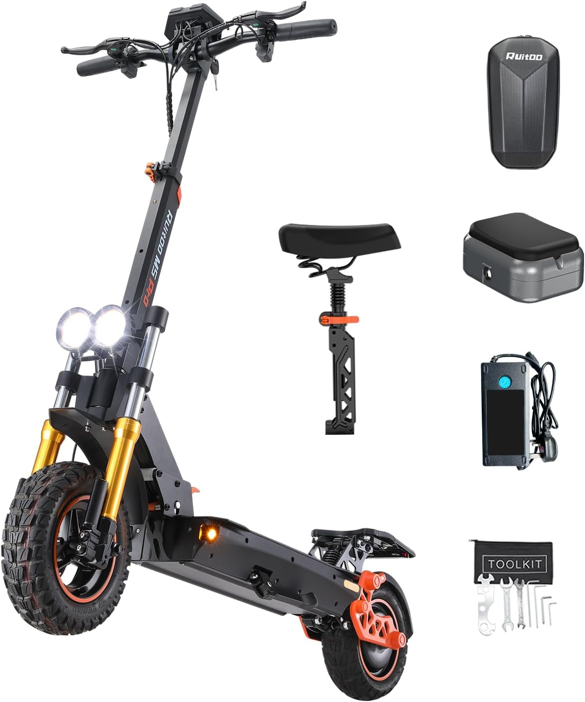 Off Road Electric Scooter for Adults – 5000W/1600W Fast E Scooter, 35/50Miles Long Range, 35/45MPH Max Speed, Heavy Duty 400 LB Capacity,Foldable Kick Scooter with Full Suspension for Commuter Outdoor