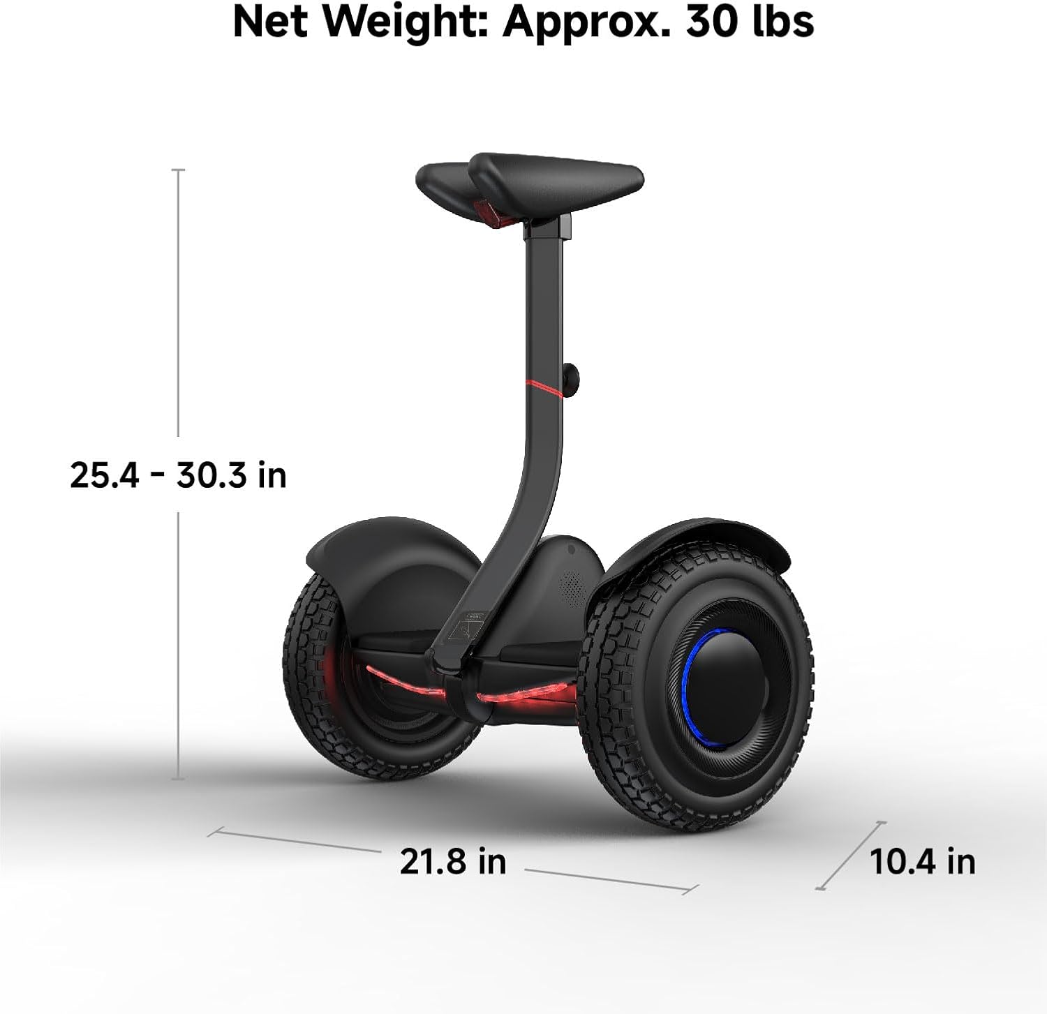 Segway Ninebot S2 Electric Self-balancing Scooter, 11.2mph Top Speed, 21.7 Miles Range w/Adjustable Height, Hoverboard UL-2271 2272 Certified